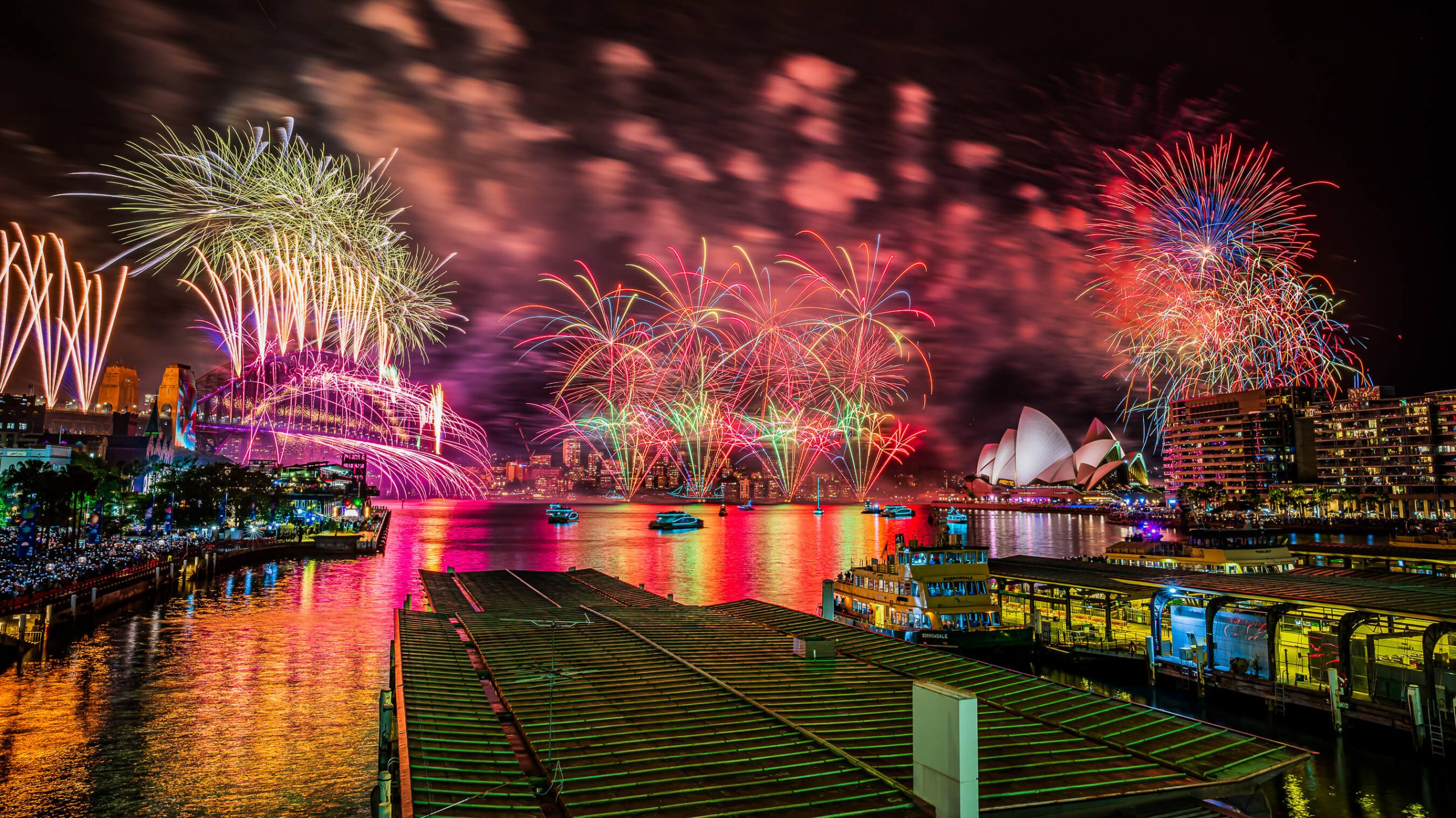 Sydney NYE 23/24 featuring AI projections by VANDAL