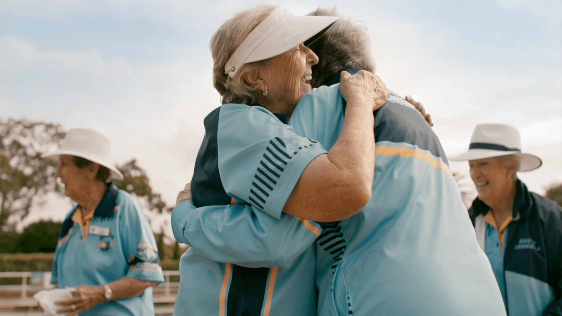 Still from the VANDAL produced World Vision commercial featuring two seniors hugging