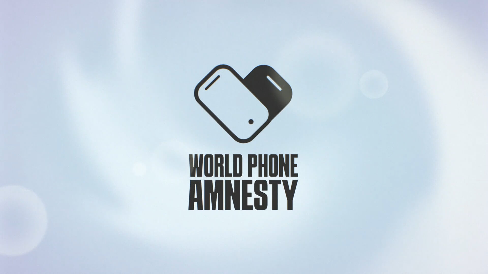 The World Phone Amnesty logo on a grey background.