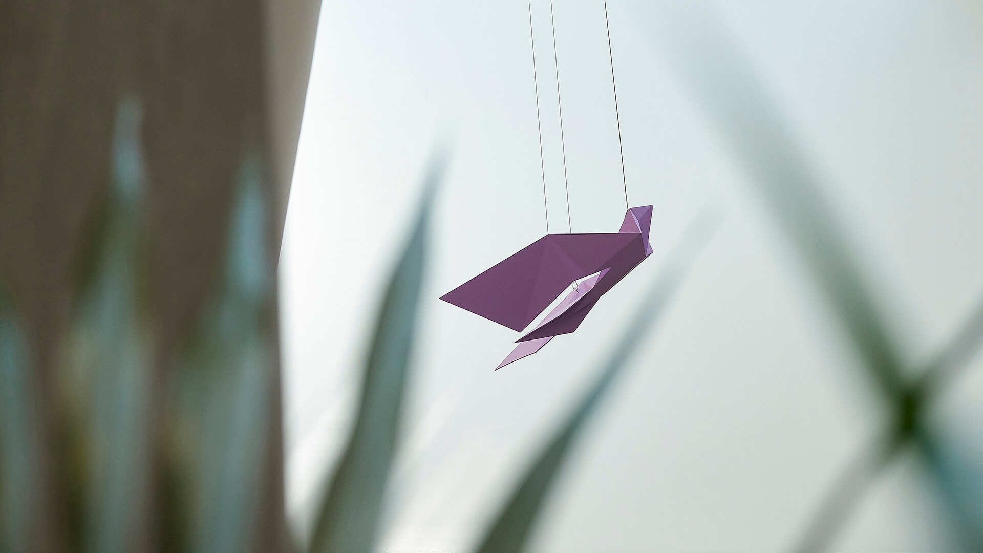 a VANDAL experiential brand activation featuring a giant purple origami bird suspended from the ceiling of Macquarie Center