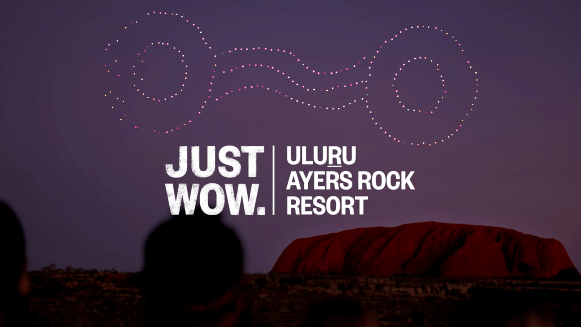 Voyages 'Just Wow' Uluru Ayers Rock Resort campaign featuring a drone light show